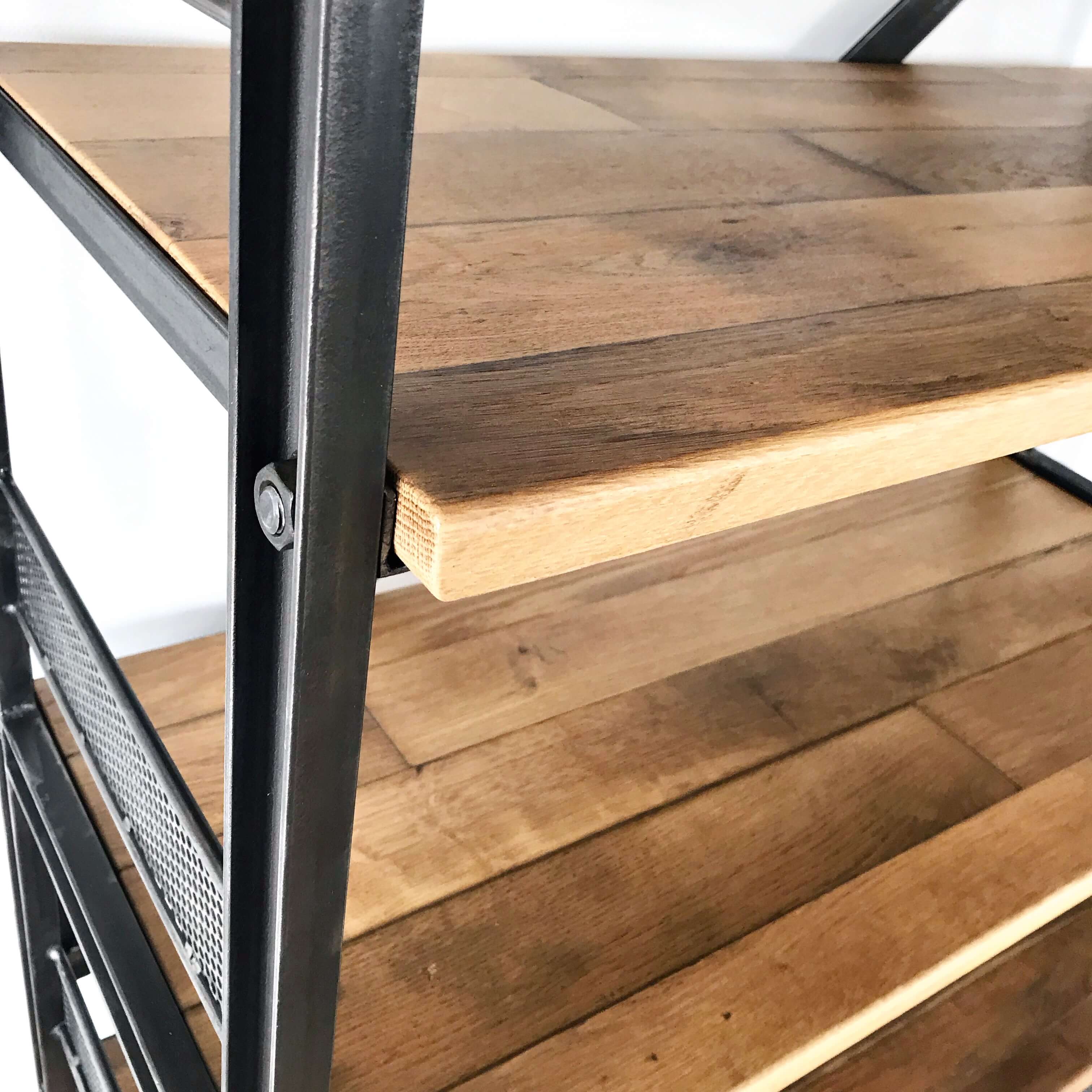 Etagere industrielle Richard zoom bois reyclé
