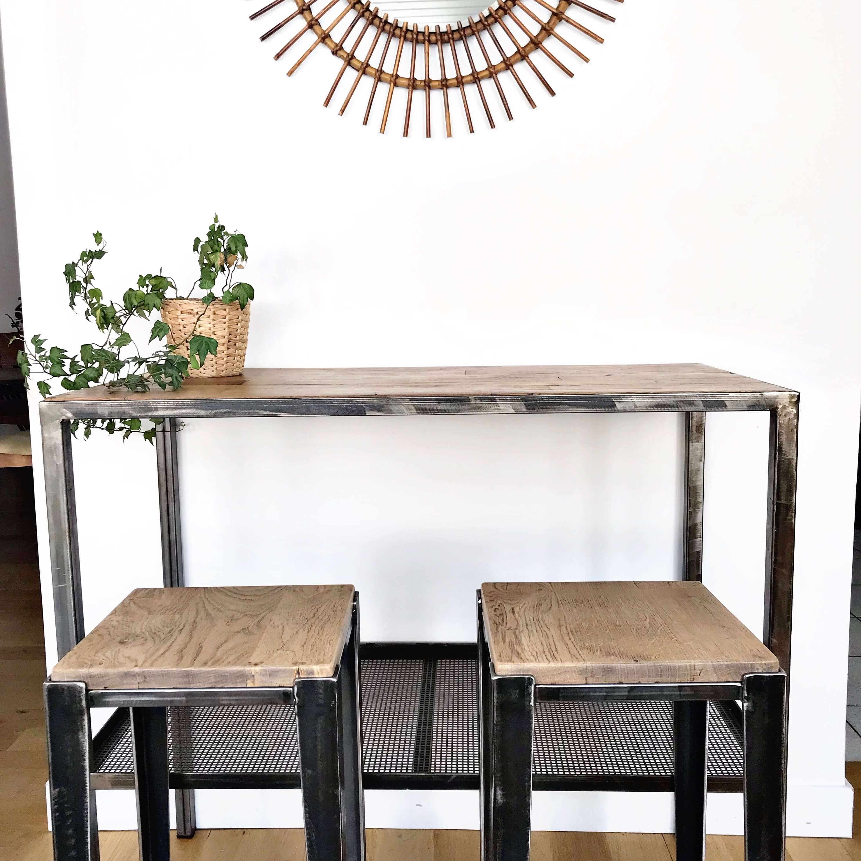 Ensemble tabouret haut et console