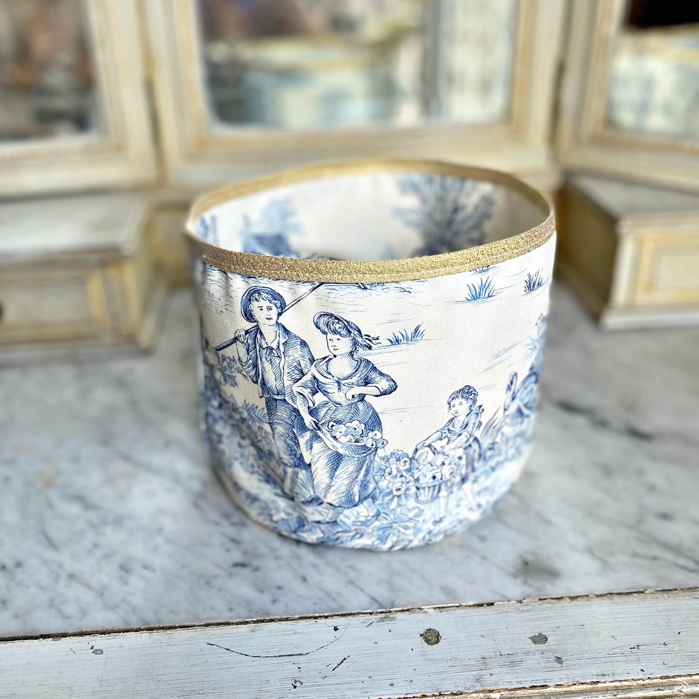 Panier en Toile de Jouy (3)